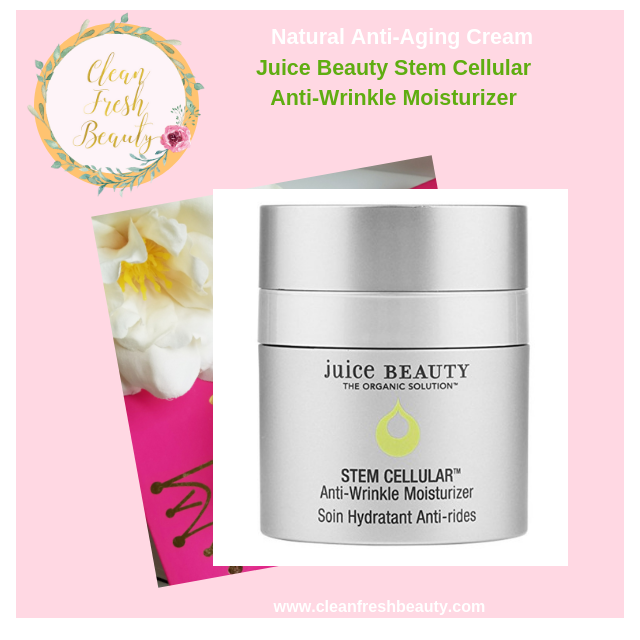 If you have deep wrinkles or looking with anti-aging natural products. You will love this Juice Beauty anti-wrinkle cream. Find more about natural anti-aging creams in this blog post. #greenbeauty #naturalskincare #antiaging #antiwrinkle 