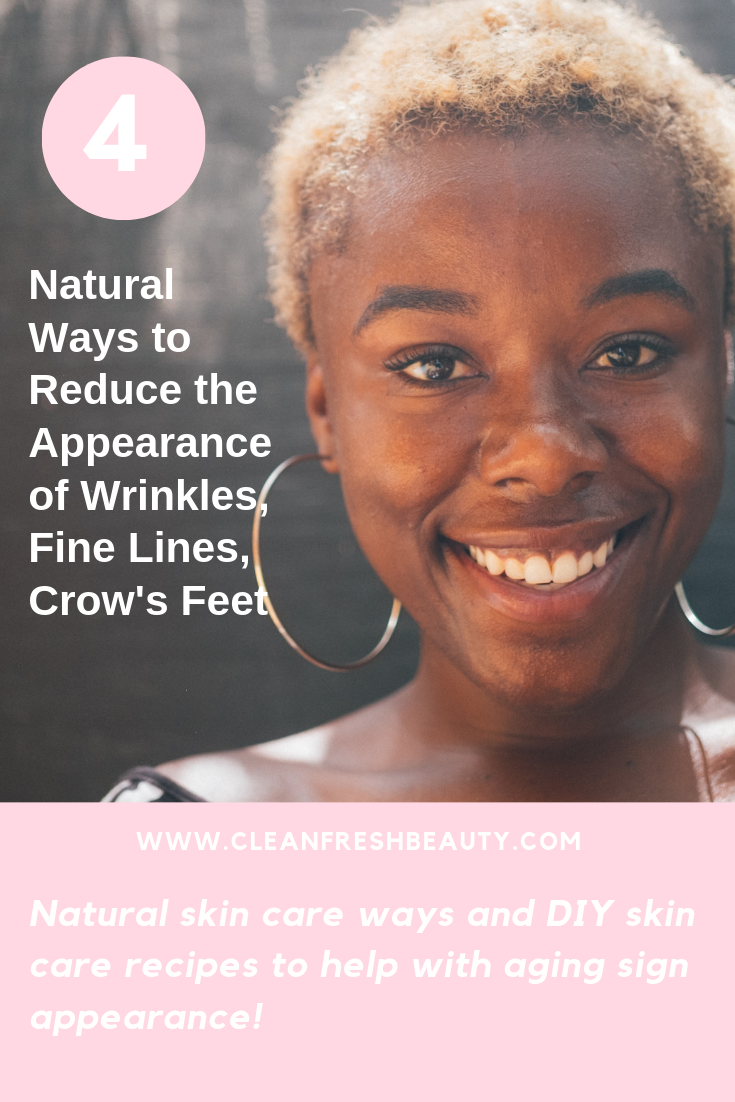 If you want to avoid botox? Try these 4 natural ways to help reduce the appearance of fine lines, wrinkles, and crow's feet. #greenbeauty #organicbeauty #naturalproducts #wrinkles 