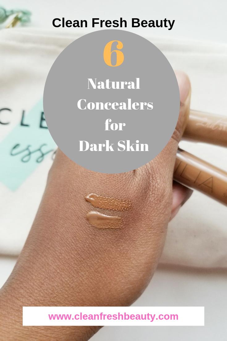 Looking for a natural non-toxic concealers for your deep skin tone? I share with you natural safe concealers that will work for your dark skin tones. click to read more. #organicmakeup #greenbeauty #naturalcosmetics #darkskin