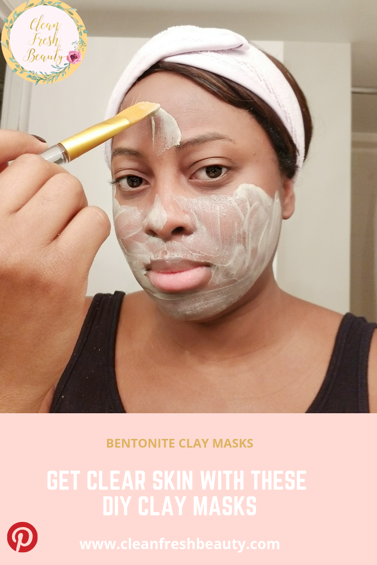 Get clear skin naturally with these bentonite clay DIYs masks. They are super easy to make and will help purify your pores and give you glowing skin. #greenbeauty #diy #claymasks #diymasks #nontoxic