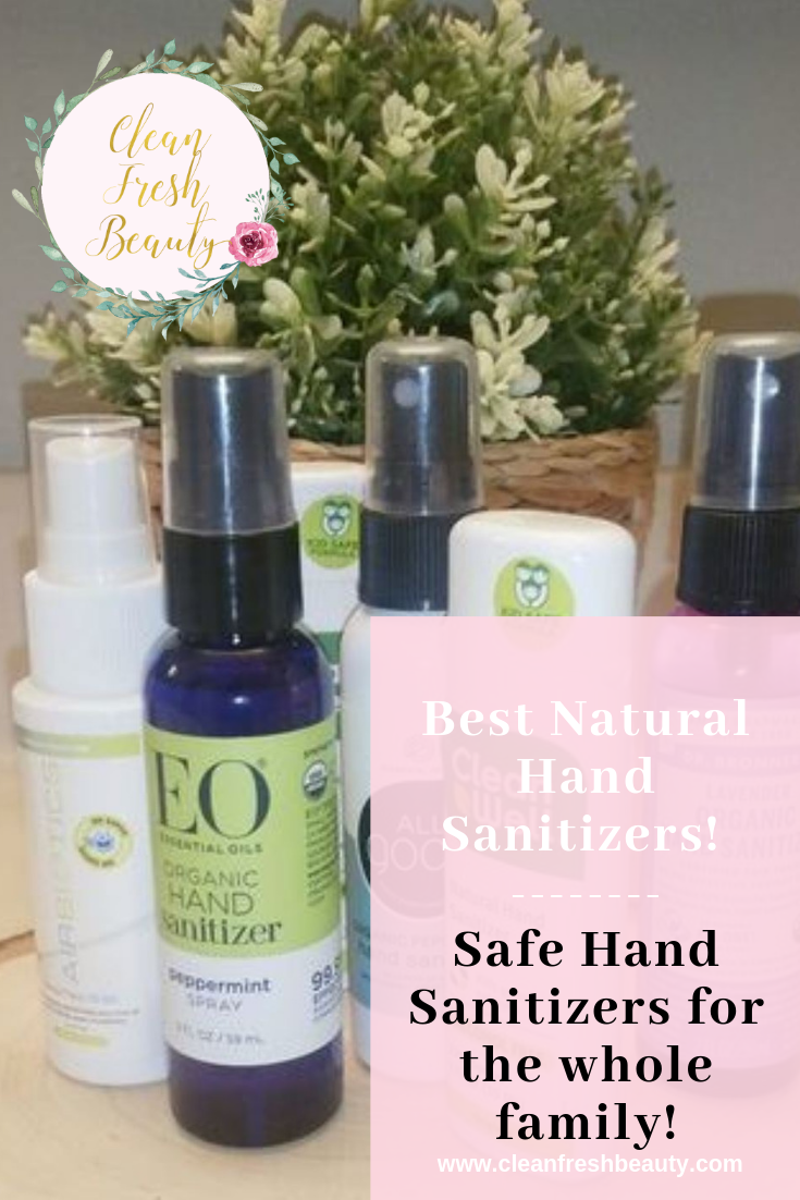 Looking for effective organic hand sanitizers? In this blog post, I share natural hand sanitizers for the whole family including kid-friendly options. Click to read more #naturalskincare #organicbeauty #handsanitizers #safeproducts #nontoxic