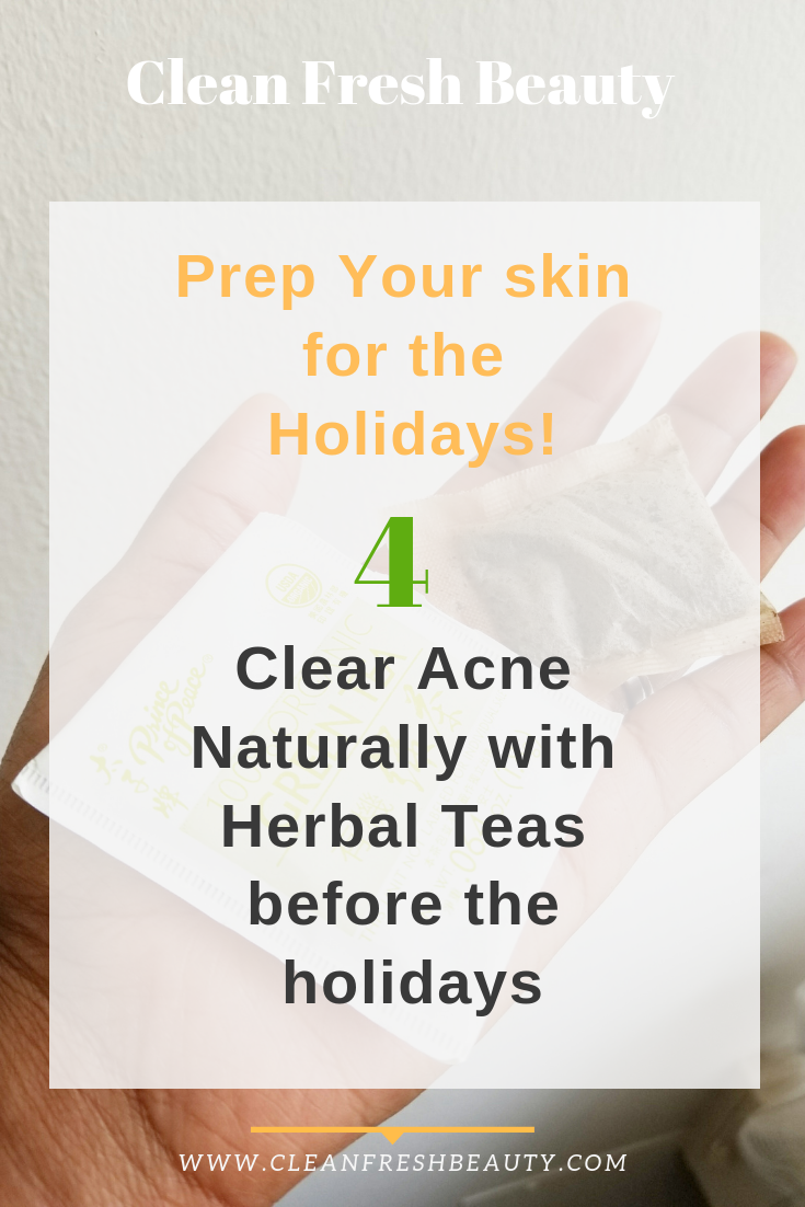 These natural herbs will help clear your acne. In this blog post, I share with you natural ways to clear acne in time for the holiday season. Click to read more... #greenbeauty #natutalskincare #acne #clearacne #blemishes 