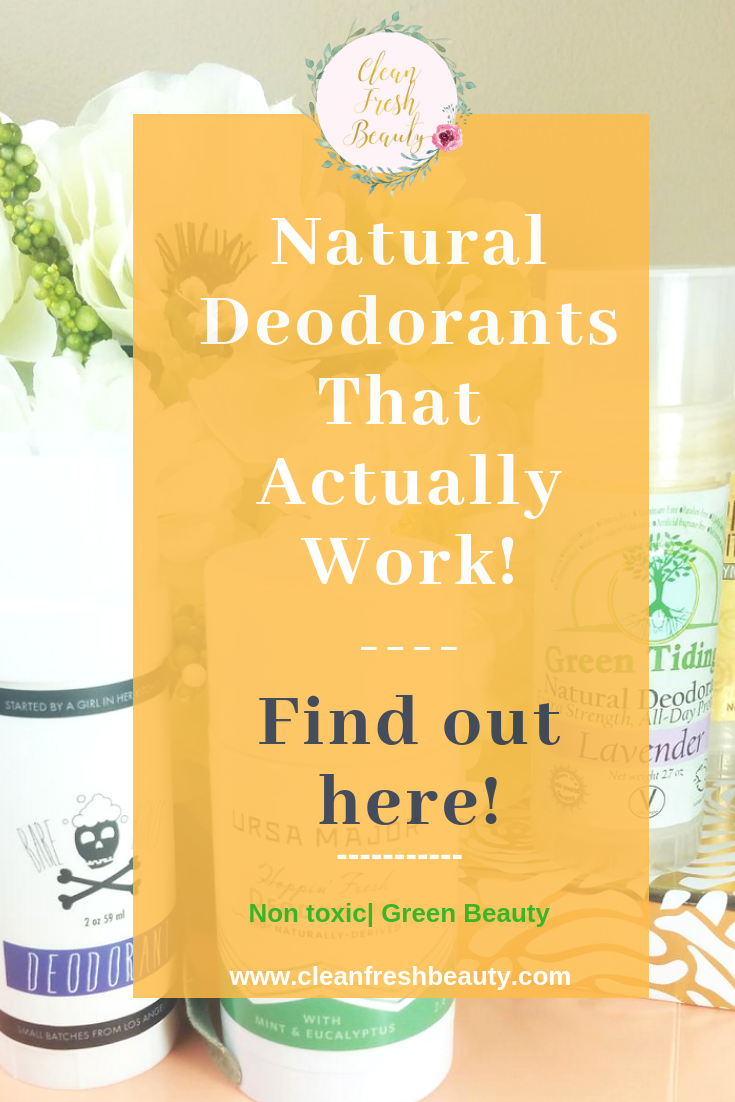Looking for a natural deodorants that works? In this blog post, I share with you my beat pick of deodorants including baking soda free options and options for sensitive skin. Click to find out and read more! #greenbeauty #naturaldeodorants #organicbeauty