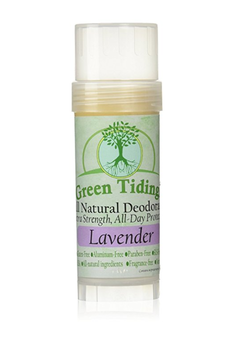   Green Tidings All Natural Deodorant. Long lasting, Odor Busting, and Perfect for on-the-go! This deodorant is extra strong; it gives me all day protection. I used the lavender Green Tidings Lavender natural deodorant to fight body odor during my transition phase. 