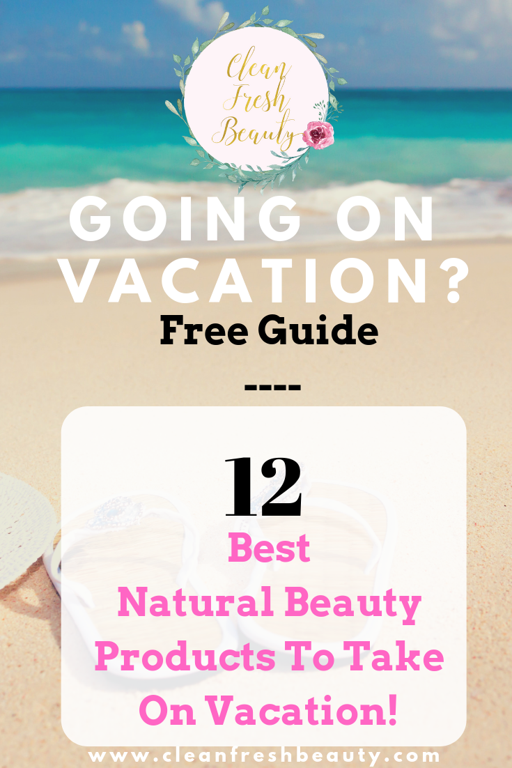 Wondering what are the best natural products to take on vacation? I share about my pick of 12 products in this blog post. Click to read about them. #naturalproducts #greenbeauty #organicbeauty #vacation