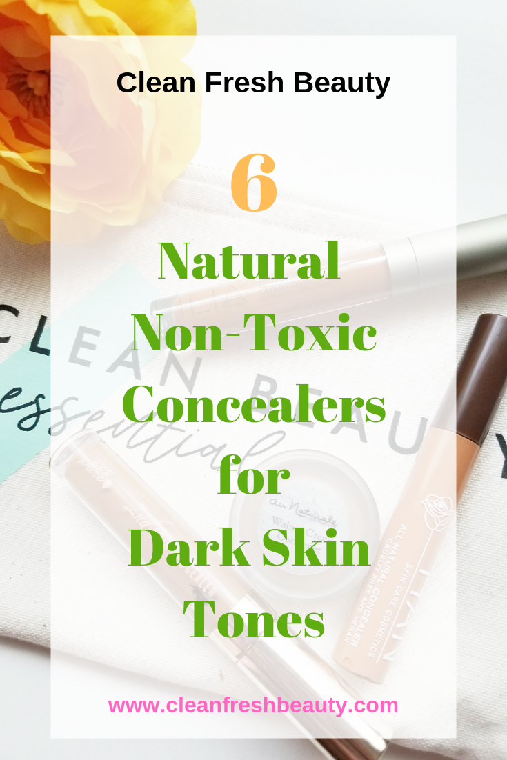 Looking for a natural non-toxic concealers for dark skin tones? I share with you natural safe concealers that will work for your dark skin tones. click to read more. #organicmakeup #greenbeauty #naturalcosmetics