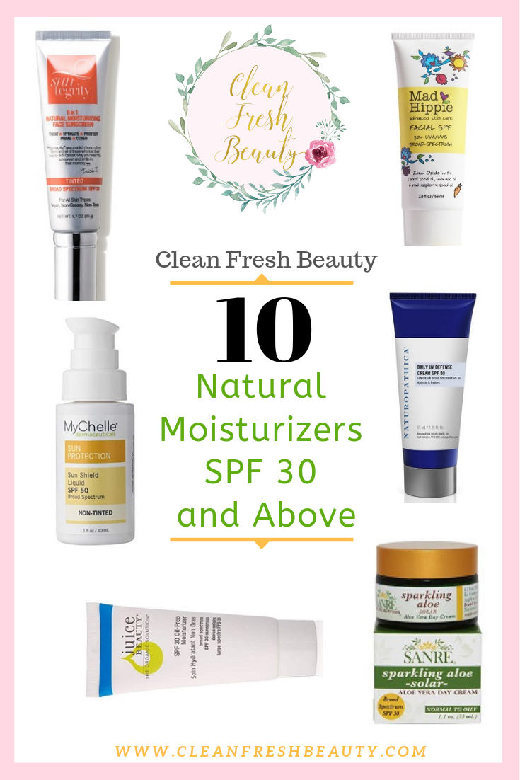 Looking for a easier way to protect your skin against the sun? Read about these Natural Moisturizers with SPF 30 and above to protect your skin. #greenbeauty #naturalproducts #SPF30 #sunscreen